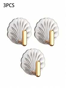 1pc/2pcs/3pcs/4pcs/5pcs/8pcs/10pcs/20pcs轻奢贝壳镀金挂钩，无需钻孔安装厨房浴室防水挂钩，高承重多功能粘钩返校 - 彩色 - 查看 16