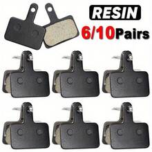 6 对或 10 对选项 - 重型树脂自行车盘式刹车片，表面防滑，兼容 Shimano MT200、M400、MT500、M315、M525、M475、M495、M515、M975、M355、M375、B01S 山地自行车刹车系统 - MTB 自行车零件（6/10 对）、自行车刹车片、山地自行车配件、高性能树脂、耐用刹车片 - 黑色 - 查看 1