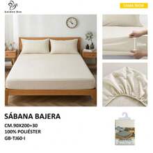 Ajuste elástico profundo+Sábana bajera ajustable+antiarrugas fácil de limpiar+dormitorio/hotel/apartamento+familia90*200cm - Beis - Ver 6