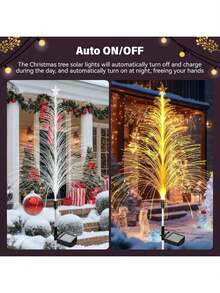 3pcs Christmas Solar Garden Light 1/2 Packs With Multi-Colored Change, Auto ON/Off Garden Solar Light, Solar Light For Garden, Porch, Christmas And Festival Decoration - Multicolor - View 3