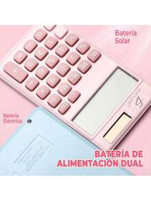 ELE-GATE Solar Calculator – Solar Powered For  And Convenient Use - Pink - View 2
