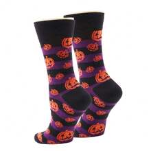 1 Paar unisex Kürbis-Gesicht Halloween-Themen Knöchelsocken