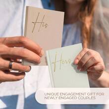 Elegant Linen Wedding Vow Books With Gold Foil Lettering - Perfectly Sized His And Hers Vow Books With Plenty Of Pages To Write Whatever Is On Your Heart - A Beautiful Addition For The Wedding Day , Thanksgiving Gifts, Christmas Gifts, Halloween Gifts, Valentine's Day Gifts, New Year Gifts - 米色奶油色 - 查看 4