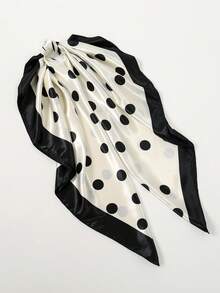 1pc Women's New Fashion Casual Scarf, Polka Dot 90cm Square Scarf, Suitable For Daily Use
