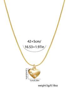 Tkool 1 Dây chuyền mặt dây chuyền nữ, phong cách nhiều lớp tối giản, dây chuyền mặt trái tim bằng thép không gỉ đính đá Cubic Zirconia, phụ kiện đa năng dùng hàng ngày & làm quà tặng - Vàng - Xem 7