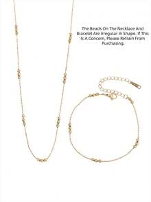 TONSI 1 chiếc vòng cổ trang trí hạt bằng thép không gỉ, vòng cổ choker nhiều lớp dành cho nữ. - Dây chuyền thép - Xem 9