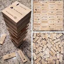 48pcs Party Drinking Game - Tumbling Tower Blocks, Wooden Stacking Blocks, Party Drinking Tumbling Tower Game, Traditional Game Using Brick-Built Tumbling Tower For Party - 48 Items - View 2