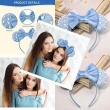 Eissya  Ears Headband Fashion Headband Hairtie Blue Pearl Medium