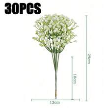 100支白色仿真满天星，白色假满天星，散装仿真满天星花束，适用于家居装饰、桌面装饰、DIY插花、婚礼和节日派对装饰、室内外花园装饰、婚礼、派对、房间装饰 - 白色 - 查看 13