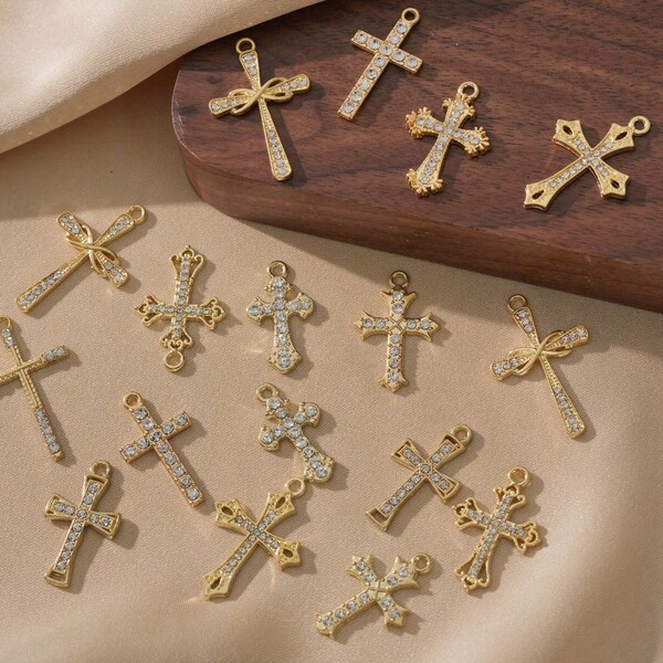 10/20 pièces Pendentif petit en alliage de zinc plein de strass à la mode, accessoires de bijoux pour boucles d'oreilles, colliers, bracelets