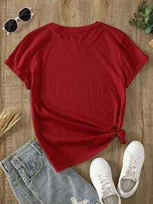 Playeras graciosas y casual playera calavera Playeras mujer de calaveras de perros y gatos con flores coloridas para Día de Muertos,Playeras graciosas mujer,Camiseta impresa mariposa negra camiseta de manga corta cuello redondo casual ropa de mujer grande,playera oversize estampada,Regalo Perfecto - Rojo - Ver 6