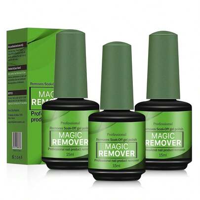 3PCS Gel Nail Polish Remover, 15ml Gel Remover For Nails Within 3-5 Minutes Quickly And Easily Soak *** Polish Remover