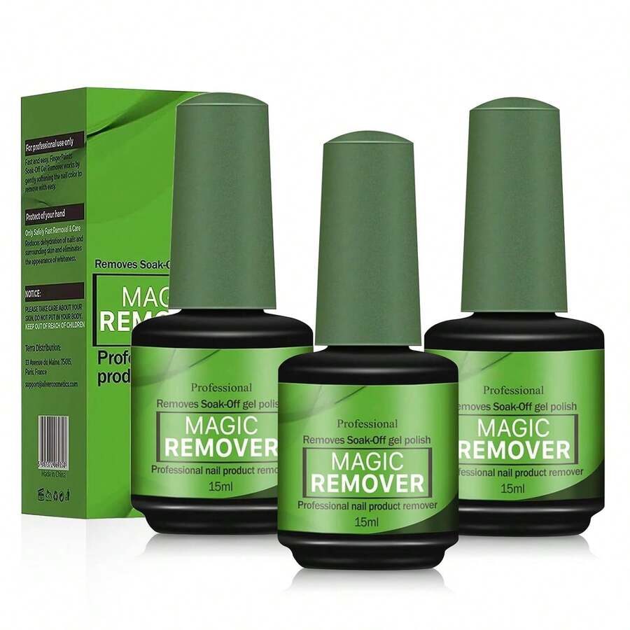 3PCS Gel Nail Polish Remover, 15ml Gel Remover For Nails Within 3-5 Minutes Quickly And Easily Soak *** Polish Remover