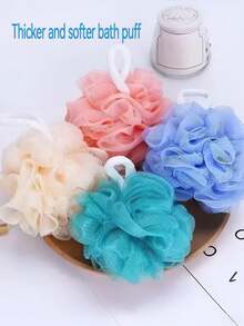 1pc Bath Sponge, Lathering Bath Ball, Exfoliating Scrub Sponge, Lather Net, Bath Flower Ball - Multicolor - View 6