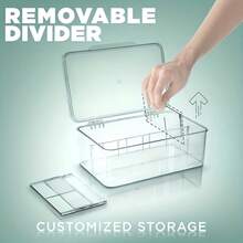 صندوق تخزين أكياس الشاي ذو 8 أقسام | حاوية شفافة من البولي إيثيلين ترفيتالات مع غطاء قابل للطي | متعدد الاستخدامات للمطبخ والثلاجة والأسطح | مثالي لأكياس الشاي والتوابل والبهارات | تصميم واضح للعرض السهل ، منظم أسطح العمل | صندوق مقسم | مادة بولي إيثيلين ترفيتالات متينة ، صندوق تخزين أوراق الشاي