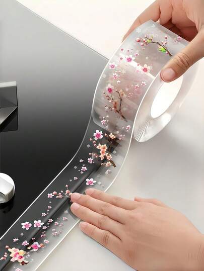 1 卷 118.11 英寸厨房密封胶带，防水防霉炉灶边缘密封胶条，适用于水槽马桶缝隙防水，塑料材质，无需电力