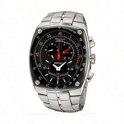 Seiko Analog Schwarzes Zifferblatt Herren Uhr-SNL015