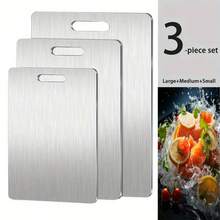 PQSQRJU 3pcs Titanium Cutting Boards 2026 New Upgrade - Heavy-Duty, Rust-Resistant,  Easy To Clean, Space-Saving, Rounded Edges, Hook Handles - Durable Kitchen Prep Boards For Meat, Vegetables, And Fruits - Perfect For Home, Outdoor BBQ, And Gifts - Silver - View 9