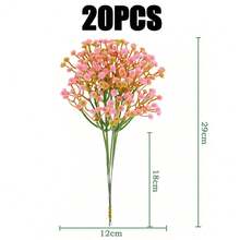 100支粉色满天星仿真花，假粉色满天星，散装仿真粉色满天星，适用于家居装饰、桌面装饰、DIY插花、婚礼及派对装饰、室内外花园装饰、圣诞家居装饰 - 粉色 - 查看 12