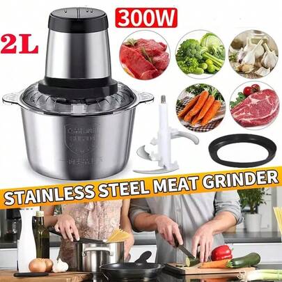 2L Electric Meat Grinder Food Processor Fruits Blender Veg Chopper Sausage Maker