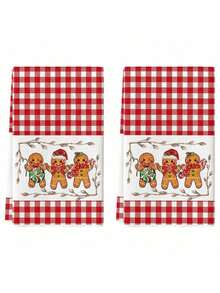 2 buc prosoape de bucătărie de Crăciun cu dungi, turtă dulce, decor de Crăciun, cadouri de Crăciun, lavete super moi și absorbante, prosoape de bucătărie pentru copt, cârpe de vase, prosoape de mână, decor de bucătărie, cadouri pentru vecini, cadouri pentru mame, cadouri de ziua de naștere, cadouri dulci de casă nouă pentru prieteni, accesorii de bucătărie, decor, articole esențiale pentru uz casnic - roșu - Vizualizare 9