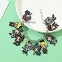 1 件卡通动漫鬼灭之刃鬼灭之刃 Kamado Tanjiro 锌合金链式手链，时尚个性化卡通人物 、 手链适合日常佩戴或作为礼物、参加派对、角色扮演 - 彩色 - 查看 1