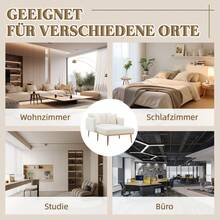 Modern Style Armchair, Recliner Chair With Adjustable Backrest, Folding Sofa Chair, Suitable For Living Room, Bedroom, Study Room (Beige) - White Teddy + Teddy + Foam - View 5