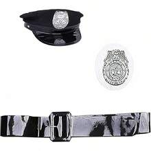 Women  Costume Officer Cop Cosplay Uniform Outfit - 黑色 - 查看 3