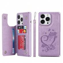 For IPhone 13 Pro Max Case With Card Holder, Wallet Case For Women Men,Phone Case For IPhone 13 Pro Max Case With Stand And Strap,Leather Shockproof Protective Cover- Purple{"Color_name":"E-Purple"} - 多色26 - 查看 1