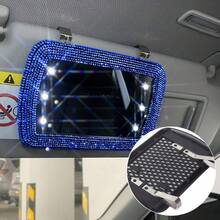1 pieza Espejo de visera de coche con diamantes de imitación (versión sin luz) - Accesorio de maquillaje creativo, regalo perfecto para el hogar, espejo de visera de coche, espejo de decoración de diamantes popular, espejo compacto de visera de coche - Superficie de espejo de vidrio rectangular y plano, herramienta auxiliar de espejo retrovisor para mujeres, accesorio de coche | Regalo ideal, accesorio de para conducir | Estética moderna | Vidrio duradero, espejo de visera de coche - Multicolor - Ver 14
