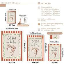 1pc Scandinavian Christmas Quotes Wall Paintings, Printable Decorative Paintings On The Theme Of Eating, Drinking And Having Fun, Illustrations Of Holiday Wine Glasses, Nordic Winter Festival Art Works Such As Canvas Wall Art, Funky Girl Art, Inspirational Quote Art, Home Decor And Canvas Hanging. - Multicolor - View 11