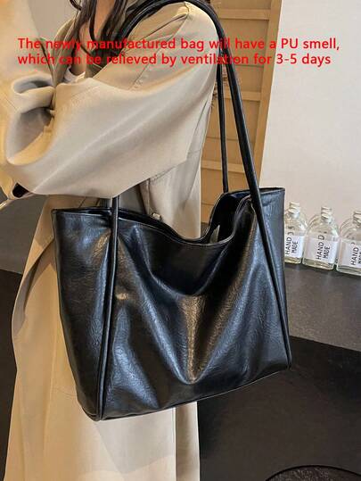 四季大容量女士托特包新款手提包高端软面大包小众设计单肩包大学生通勤包腋下包休闲简约软包轻松慵懒百搭包适合送朋友逛街约会出差商务使用