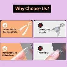 Short Almond Nail Tips300PCS Almond Pr On Nails Short Fake Nails Tips Soft Gel Nail Tips Shape Acrylic Nails12 Sizes No C Curve Half Cover Acrylic Pr On Nail Kit Extensions - 無色 - 查看 6