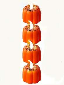 4 velas de calabaza, decoración de calabaza brillante para Navidad, fiestas y uso diario - Multicolor - Ver 14