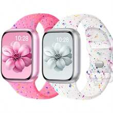 2 Packs Sport Band Compatible With Apple Watch Bands 42mm 46mm 40mm 41mm 44mm 45mm 38mm Ultra 49mm Women Men, Plastic-Soft Breathable Silicone Strap Compatible With IWatch Band Series 10 9 8 7 6 5 4 3 Ultra/2,SE