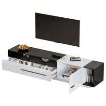 Television Stands & Entertainment Centers - Black White + Particle Board + 60-69 Inches - View 11
