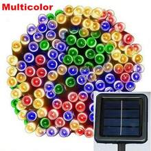 1pc Solar String Lights Outdoor Light Strings Waterproof 32M/22M/12M/7M//6.5/5M ,20/30/50/100/200/300LED Solar Powered String Light With 8 Lighting Modes For Garden Patio Yard Fence Christmas Tree Decoration With Fairy Lights Ambience Warm White/Multicolor/White For Outside Tree , Courtyard,Wedding, Gazebo,Party, Home, Lawn, Camping And Holiday Decor Garden Lights