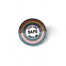 1pc Creative Rainbow Letter Badge Brooch, Fashion Enamel Lapel Pin, Collar Pin, Clothing Brooch, Metal Brooch, Fashion Jewelry Gift For Friends Christmas