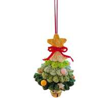 Car Rearview Mirror Charms Cute Crochet Christmas Tree Hanging Decorations Small Ornaments - 黃綠 - 查看 7