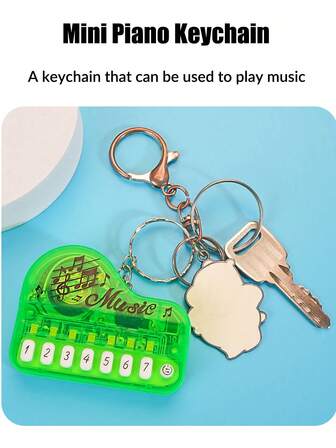 1 件/6 件迷你创意钢琴钥匙扣包/背包挂件装饰玩具，弹钢琴和手指减压（游戏/自由游戏模式），缓解压力的手指玩具，个性化透明色，青少年生日/万圣节/圣诞节/复活节礼物