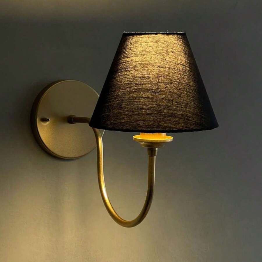Arandela de Parede Curvada Clássica Interna Com Cúpula Para Decoração de Sala, Corredor, Quarto, Cama, Cabeceira, lavabo