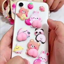 1张3D可爱动物贴纸，卡通装饰贴纸，采用海绵和PVC材质，共2种款式可选，适用于贴纸簿、笔记本电脑、冰箱，以及DIY卡通手机壳的装饰。这款贴纸适合家居装饰，也适用于生日、派对、万圣节和圣诞节等场合。还可以作为礼物送给朋友或孩子。 - 彩色 - 查看 4