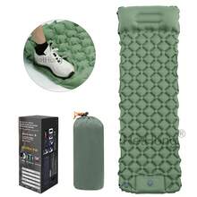 Built-In Pump Camping Air Mattress Thickened Pad Foldable Inflatable Sleeping Pad Portable Tear-Resistant - Green - View 2