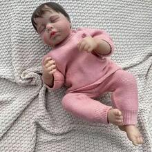 BNNPUU Reborn Baby Dolls Girls 19 Inch Handmade Washable Reborn Babies Soft Vinyl Body With Anatomically Correct Reborn Doll Looks Like A Real Baby (Closed Eyes Girl) - 彩色 - 查看 7