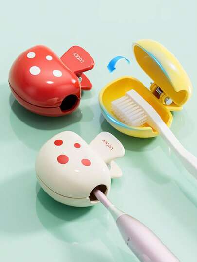 1pc Portable Toothbrush Holder & Protective Case, Durable Plastic, Washable, White/Red/Yellow, For Home, Business Travel & Outdoor Adventure, Compact Toothbrush Case, Easy-To-Clean Material, Toothbrush Holder For Home & Travel, Essential Toothbrush Protector, Protects Your Toothbrush And Oral Health, Travel Toothbrush Protective Case, Portable Toothbrush Protective Cover