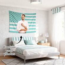 1pc Customizable Personalized Tapestry, Can Add Photos And Text, Suitable For Birthday, Wedding, Halloween, Christmas, Party, Father's/Mother's Day, Home Decor, Bedroom Decoration, Dorm Decor And Back To School