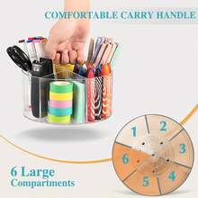 Organizador de Acrílico para Bolígrafos de Escritorio, Porta Lápices Giratoria - Tamaño pequeño - Ver 5