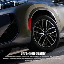 2PCS Reflective Trim Side Marker Stickers, Reflective Car Stickers, Side Reflectors Car, Auto Exterior Accessories Reflector Guard Fit Truck Wheel Well Arch Bumper Fenders (White) - 紅色 - 查看 7