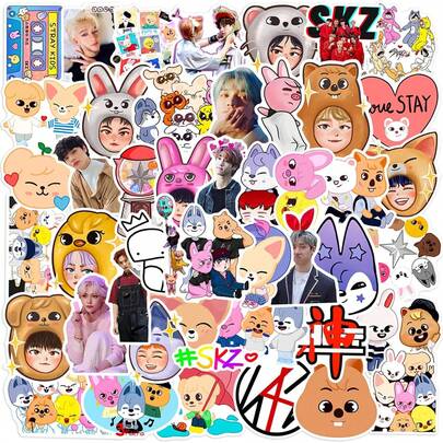 52/104pcs Christmas Gift, Kpop-Cosplay   Cute Cartoon Character Stickers, Suitable For Decorating Luggage, Scrapbooks, Phones, Laptops, Great Christmas And Birthday Gift For Friends