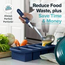 1 Cup Silicone Freezer Tray With Lids, Storing Broth, Leftovers, Rice, Sauce And More, Silicone Soup Freezer Molds Meal Prepping - Blueberry - 2 - Pack - 藍莓+2件裝 - 查看 2